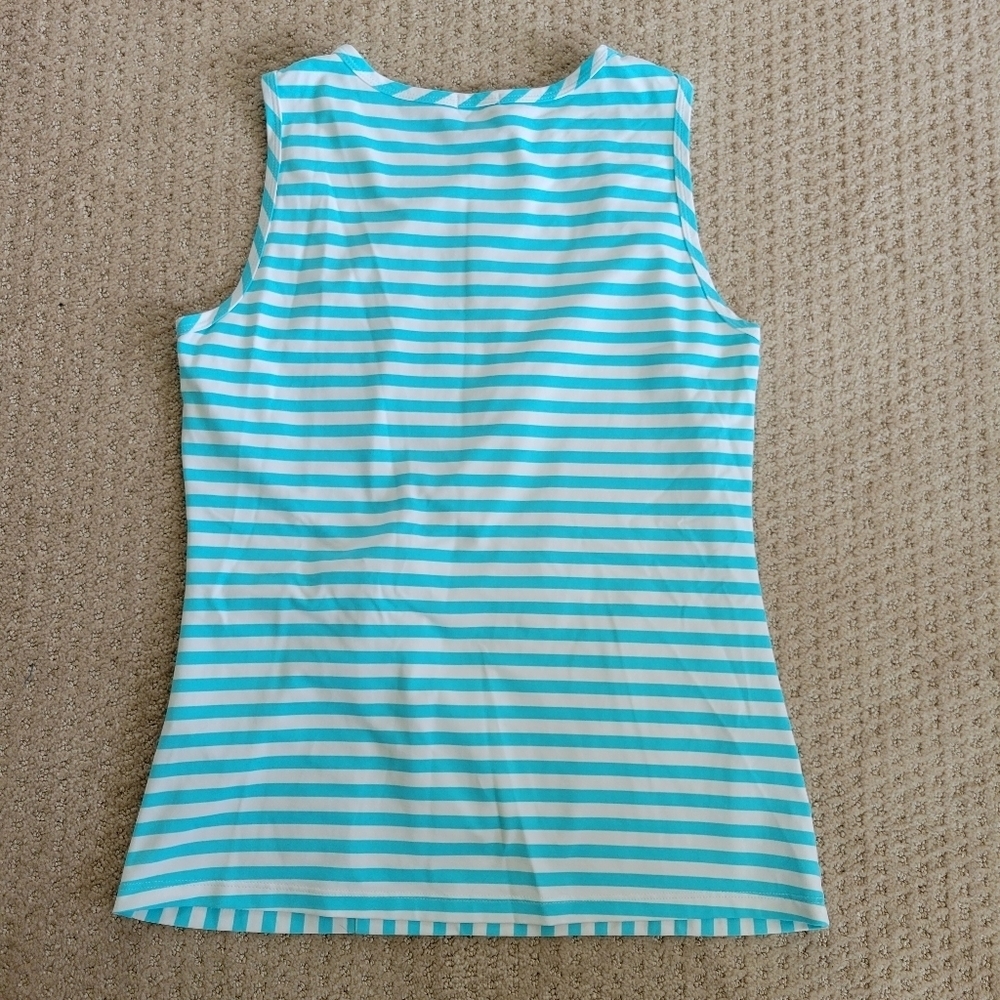 J. McLaughlin Sleeveless Stripe Tie Front Top Small Catalina Cloth Nautical - Picture 4 of 5